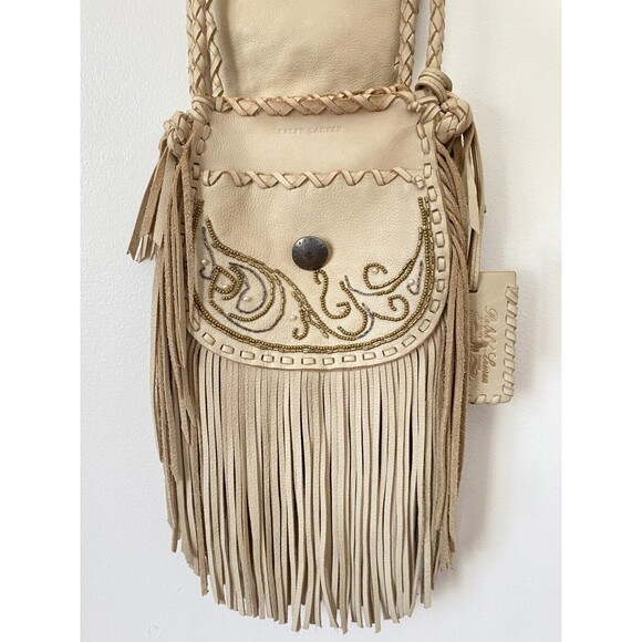 Ralph Lauren Cream Leather Fringe Beaded Crossbody Bag, 2011 Runway Collection - Picture 8 of 16